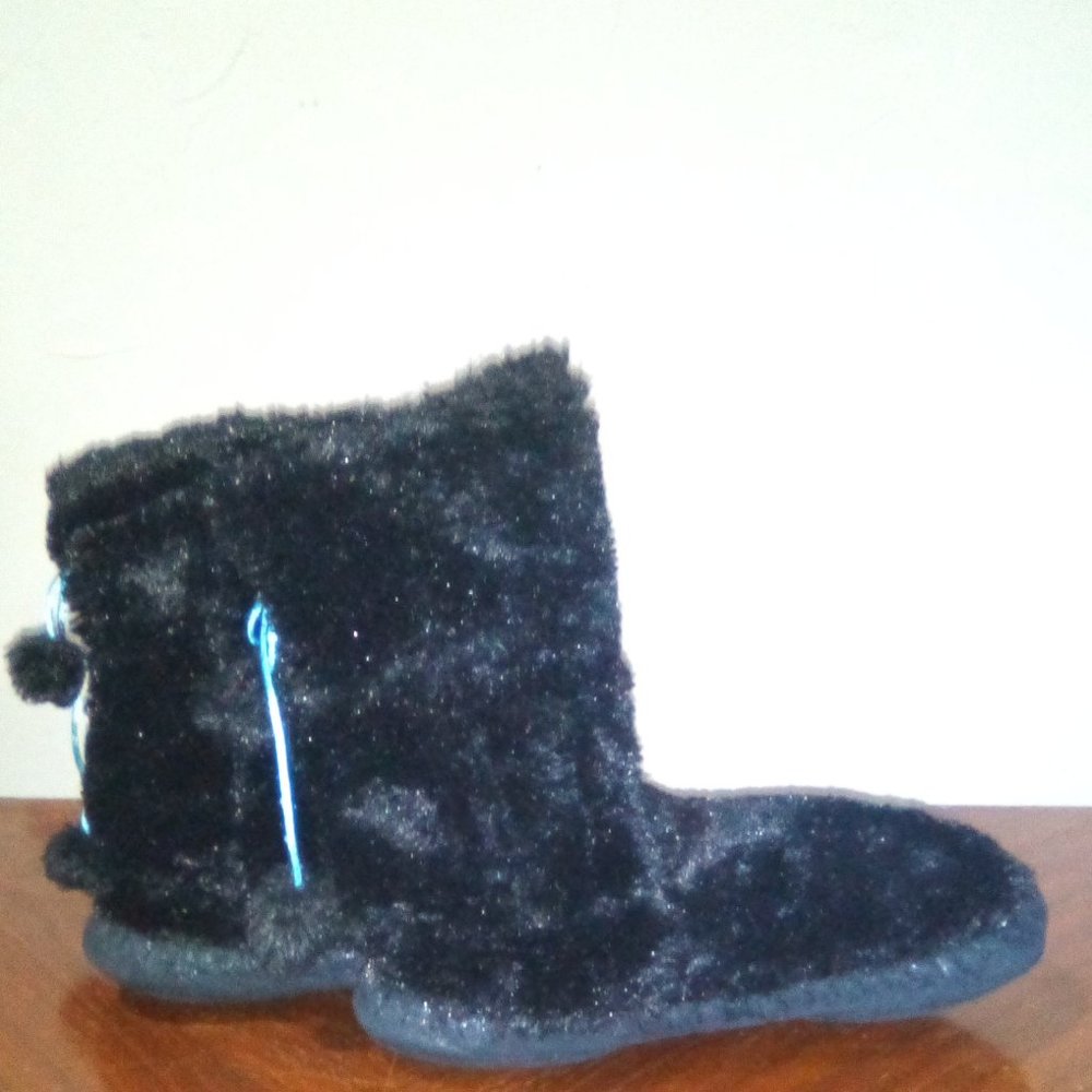 Candies Black Faux Fur Boots
